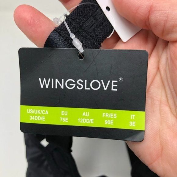 WINGSLOVE Black No Wire Sports Bra Size 34DD - Picture 8 of 8